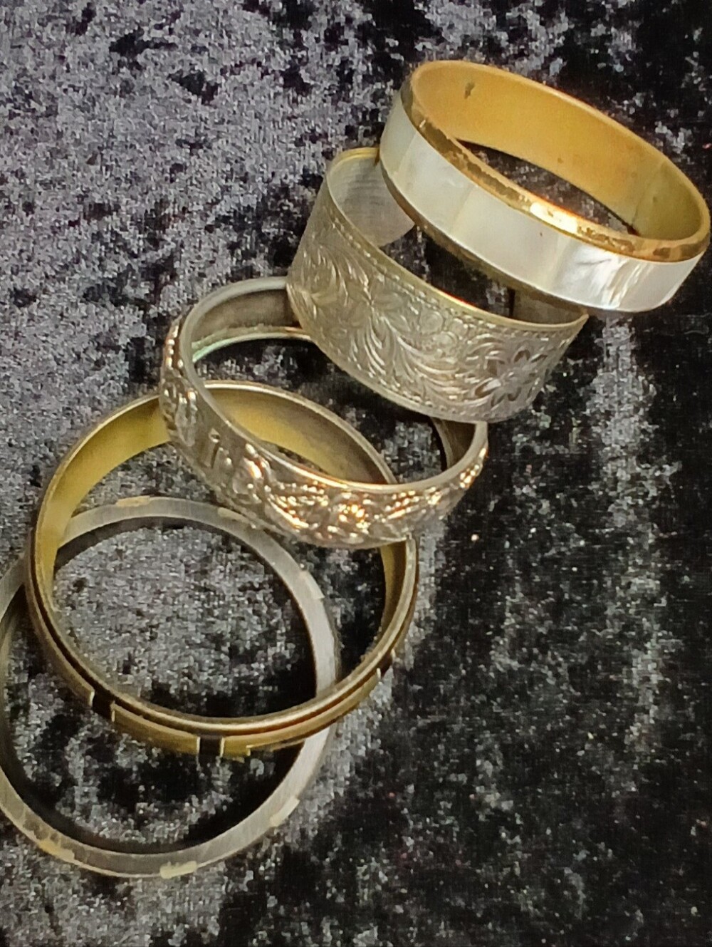Gold and Silver Mixed Metal Women's Bangle Set